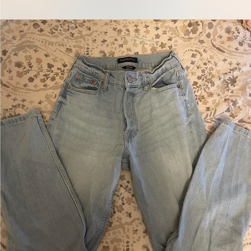 Aeropostale Women's Sky Blue Straight Leg Jeans